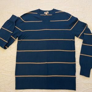 MERONA Men's Blue/Tan V-NECK Sweater size S